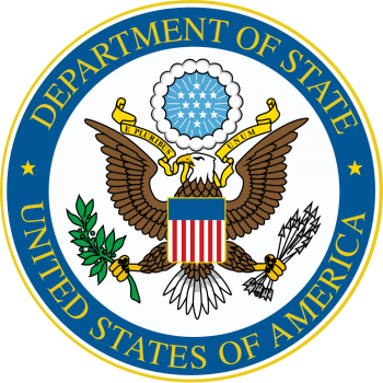 Image: Seal of Department of State. Title: Senate Votes to Ban Imports from Slave- and Child-Labor