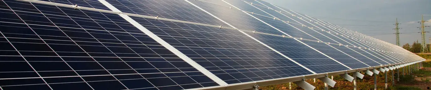 Image: solar panels in a field. Title: When Will Verizon Plug into Clean Energy?