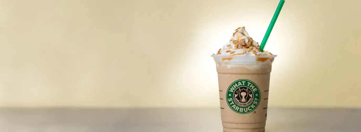 Image: iced Starbucks drink. Topic: From Crop to Cup: The Impact of Sourcing Industrial Conventional Milk 