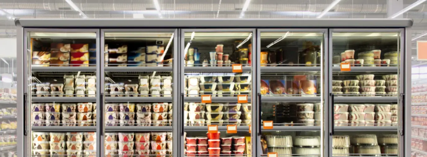 freezer in a supermarket