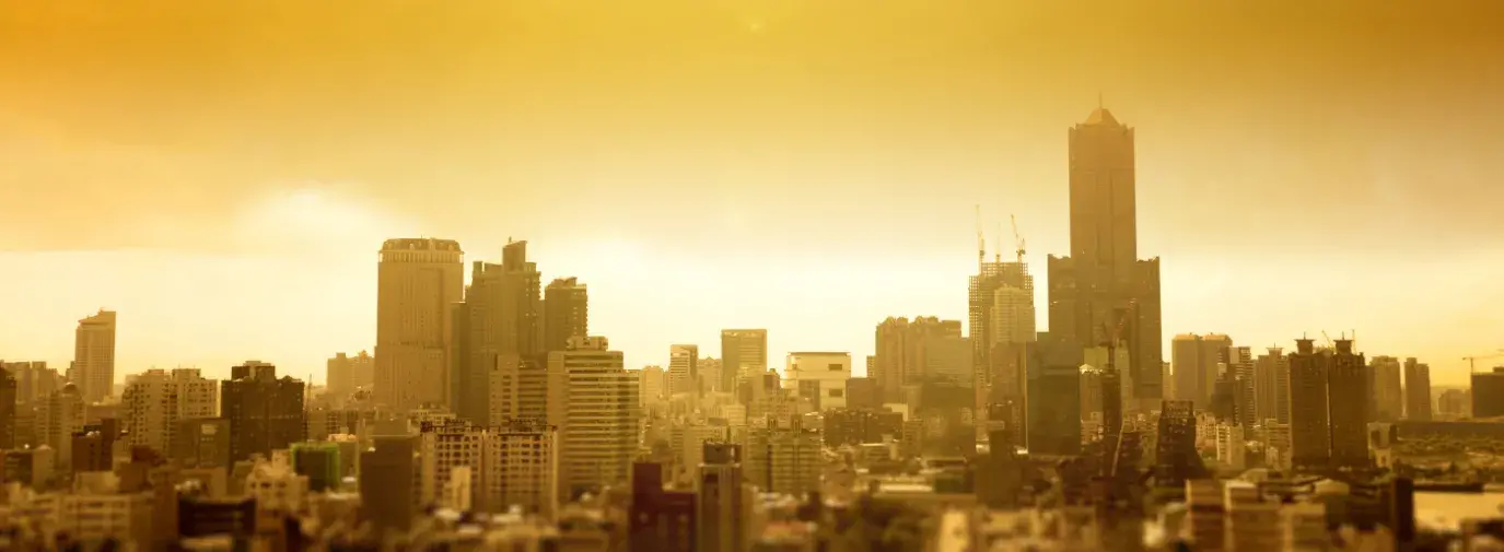 city in the summer heat